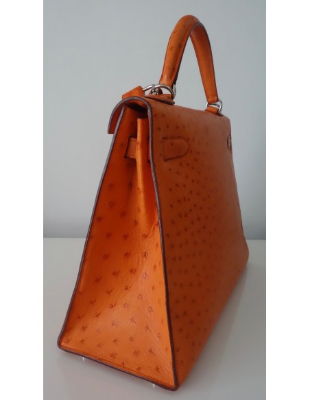 SAC HERMES KELLY AUTRUCHE ORANGE