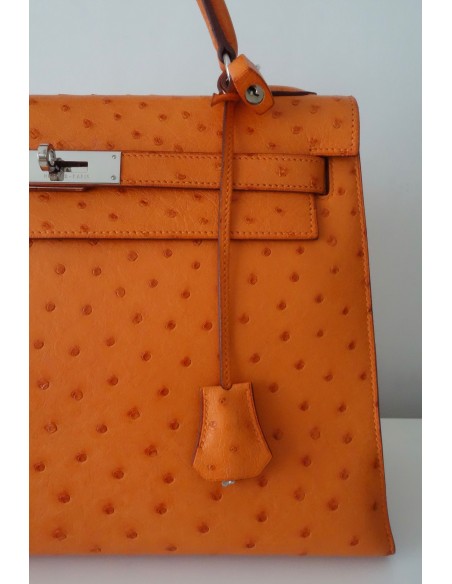 SAC HERMES KELLY AUTRUCHE ORANGE