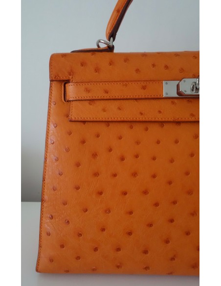 SAC HERMES KELLY AUTRUCHE ORANGE