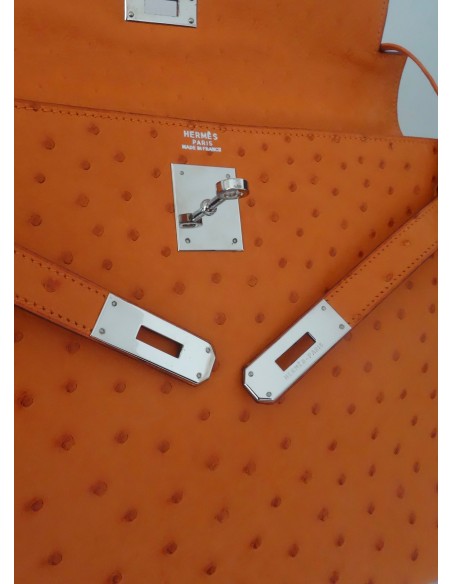 SAC HERMES KELLY AUTRUCHE ORANGE