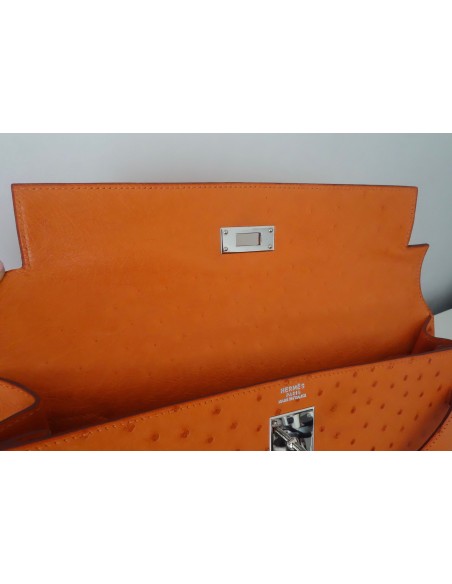 SAC HERMES KELLY AUTRUCHE ORANGE