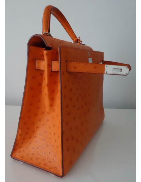 SAC HERMES KELLY AUTRUCHE ORANGE