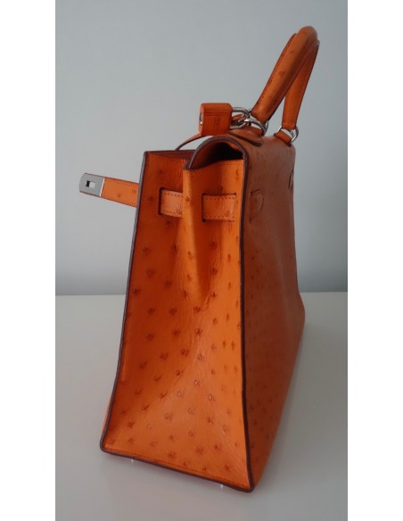 SAC HERMES KELLY AUTRUCHE ORANGE