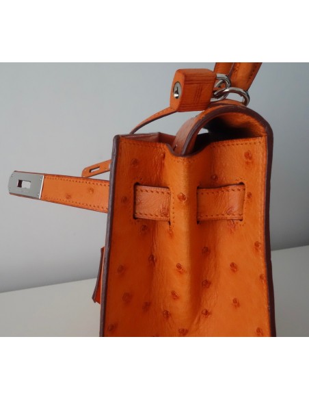 SAC HERMES KELLY AUTRUCHE ORANGE