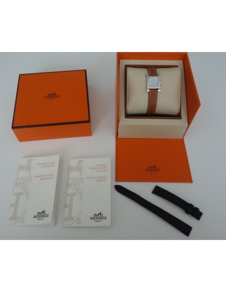 MONTRE HERMES HEURE H MINI EN OR BLANC