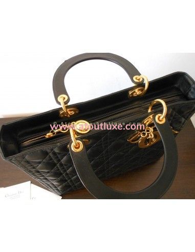 SAC LADY DIOR NOIR --- GRAND MODELE