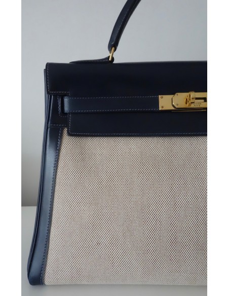 SAC HERMES KELLY BI-MATIERE