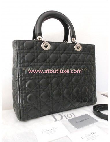 SAC LADY DIOR GRAND MODELE - NOIR