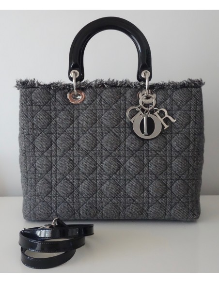 SAC LADY DIOR GRIS GM