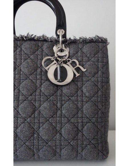 SAC LADY DIOR GRIS GM