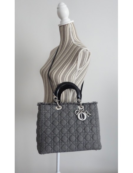 SAC LADY DIOR GRIS GM