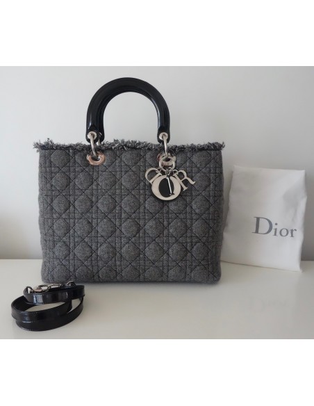 SAC LADY DIOR GRIS GM