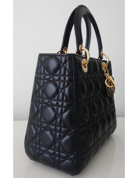 SAC LADY DIOR NOIR MEDIUM