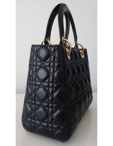 SAC LADY DIOR NOIR MEDIUM