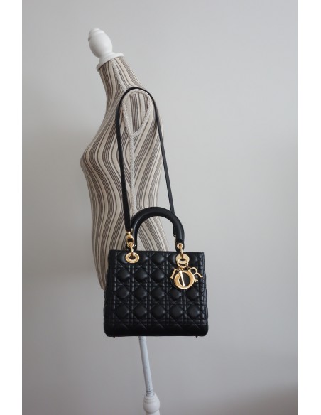 SAC LADY DIOR NOIR MEDIUM