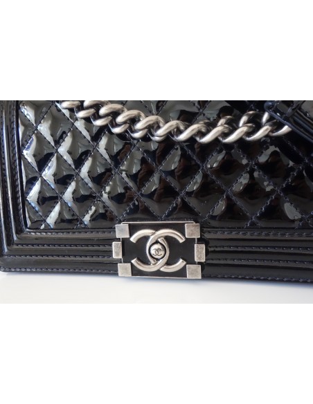 SAC CHANEL BOY VERNI NOIR