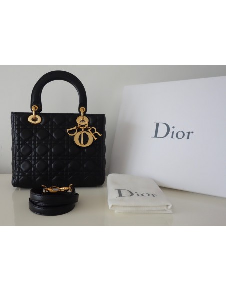 SAC LADY DIOR MEDIUM NOIR