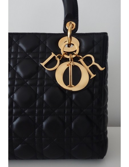 SAC LADY DIOR MEDIUM NOIR