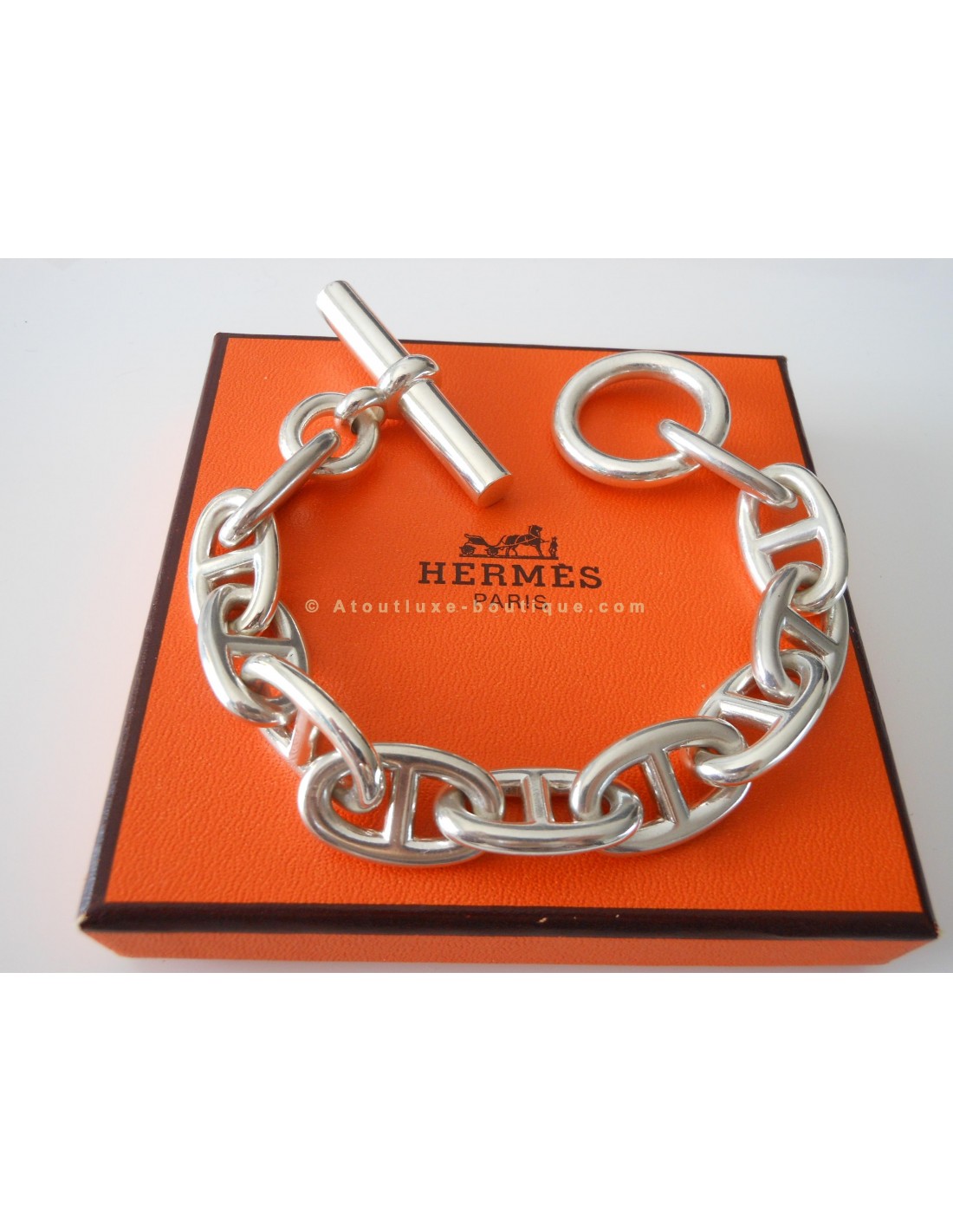 Gold: Bracelet Hermes Chaine D'ancre Tgm