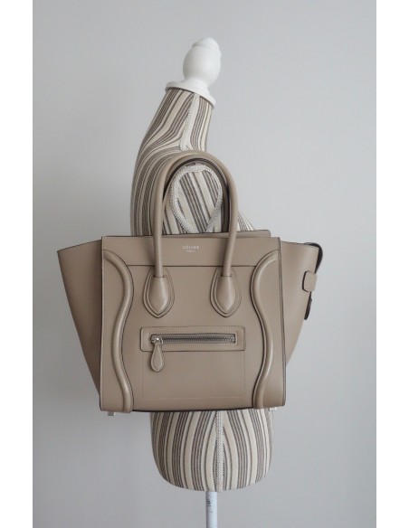 SAC CELINE MICRO LUGGAGE CUIR GRIS