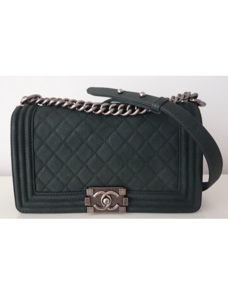 SAC CHANEL BOY VERT FONCE