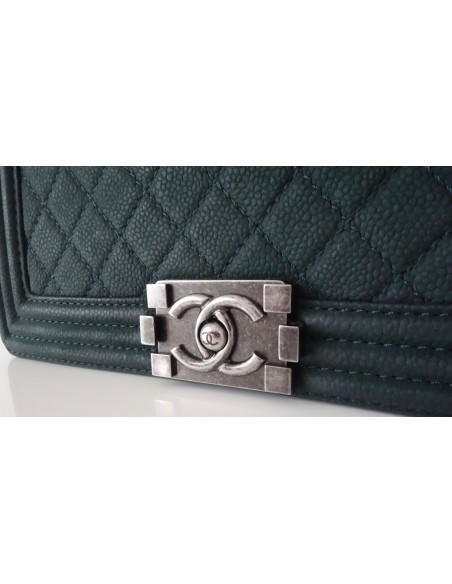 SAC CHANEL BOY VERT FONCE