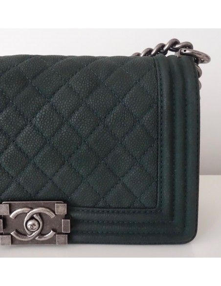 SAC CHANEL BOY VERT FONCE