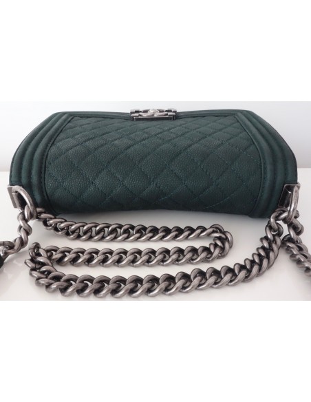 SAC CHANEL BOY VERT FONCE