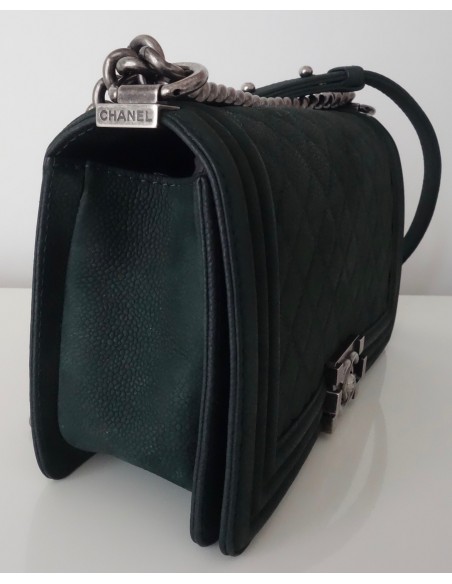 SAC CHANEL BOY VERT FONCE