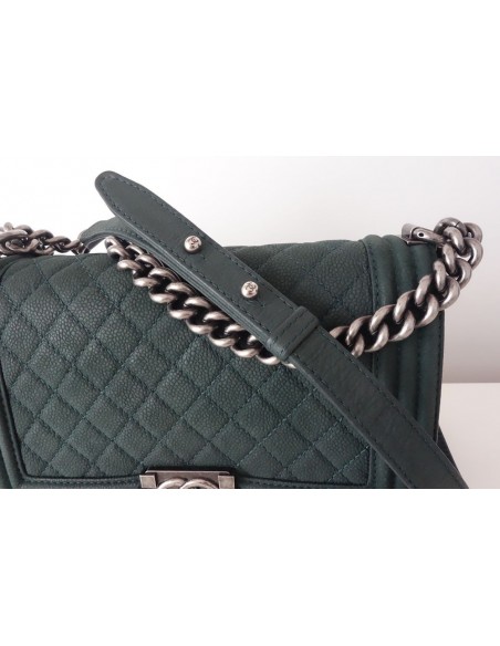 SAC CHANEL BOY VERT FONCE