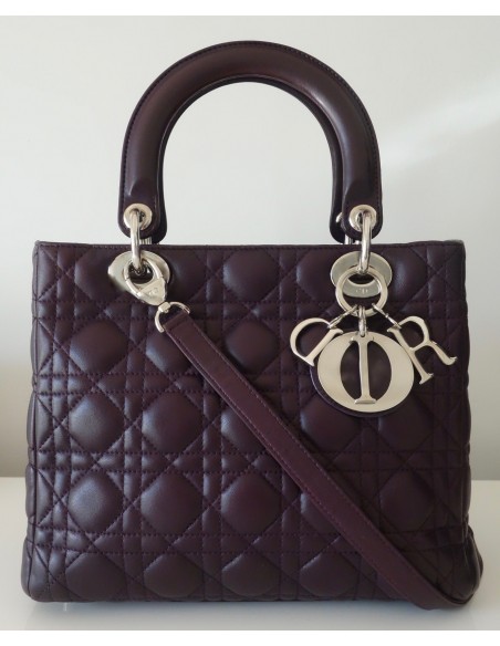 SAC LADY DIOR CUIR MOYEN MODELE