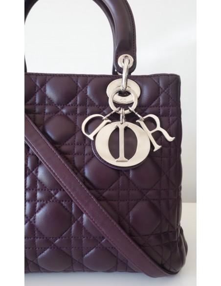 SAC LADY DIOR CUIR MOYEN MODELE