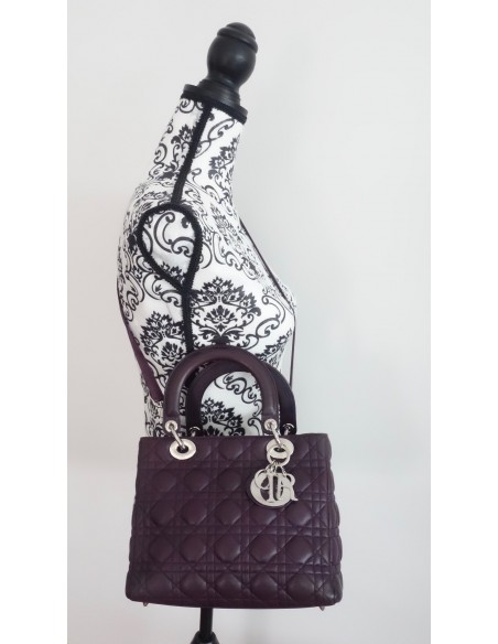 SAC LADY DIOR CUIR MOYEN MODELE