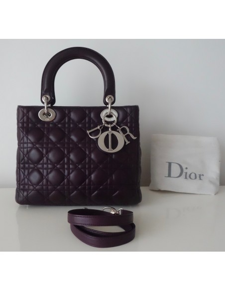 SAC LADY DIOR CUIR MOYEN MODELE