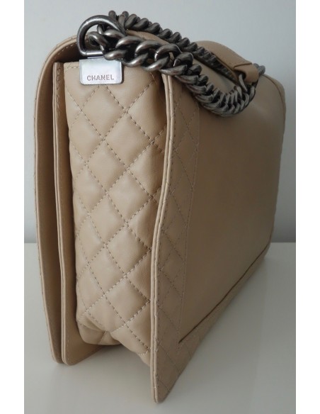 SAC CHANEL BOY TGM CUIR BEIGE