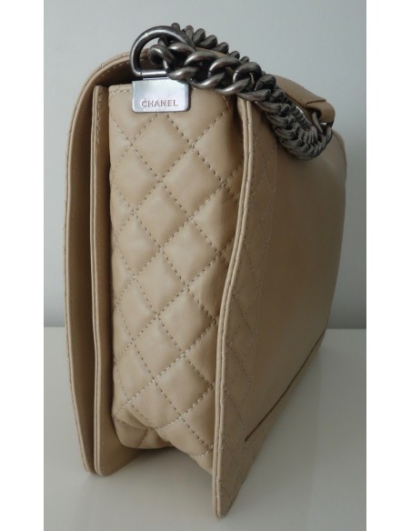 SAC CHANEL BOY TGM CUIR BEIGE