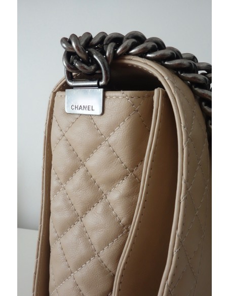 SAC CHANEL BOY TGM CUIR BEIGE