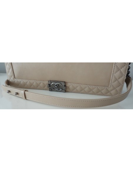 SAC CHANEL BOY TGM CUIR BEIGE