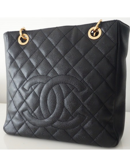 SAC CHANEL PETIT SHOPPING CUIR CAVIAR NOIR