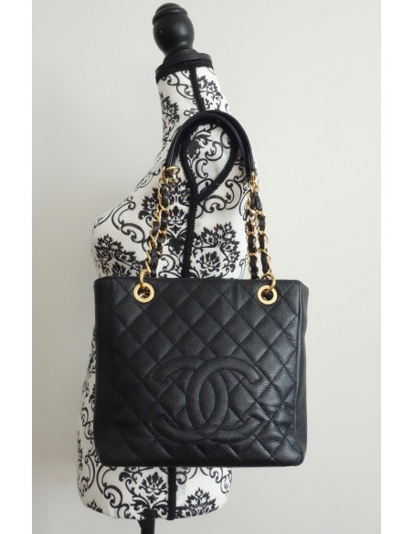 SAC CHANEL PETIT SHOPPING CUIR CAVIAR NOIR