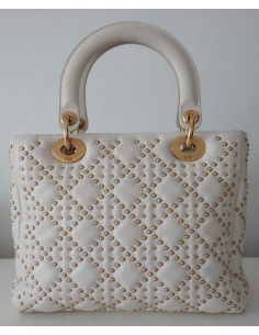 SAC LADY DIOR CLOUTE VEAU ECRU 2