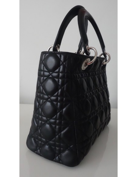 SAC LADY DIOR CUIR NOIR