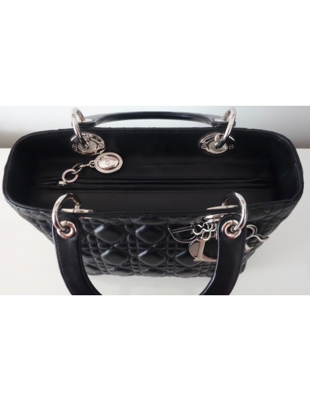 SAC LADY DIOR CUIR NOIR