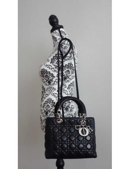 SAC LADY DIOR CUIR NOIR