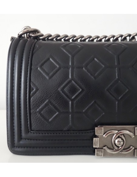 SAC CHANEL BOY CUIR NOIR