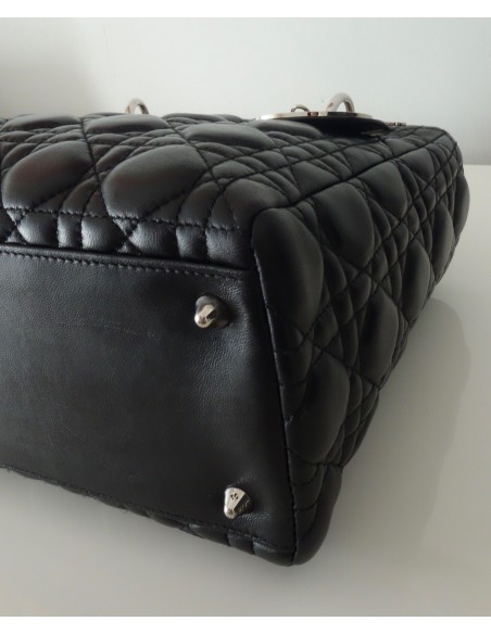 SAC LADY DIOR CUIR NOIR