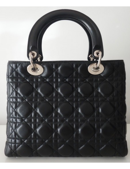 SAC LADY DIOR CUIR NOIR