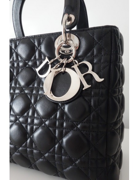 SAC LADY DIOR CUIR NOIR