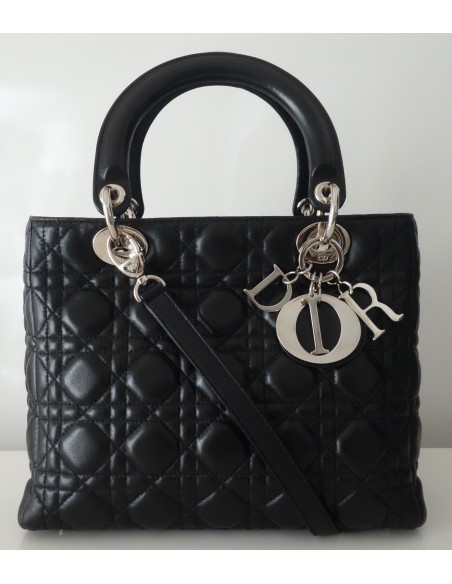 SAC LADY DIOR CUIR NOIR