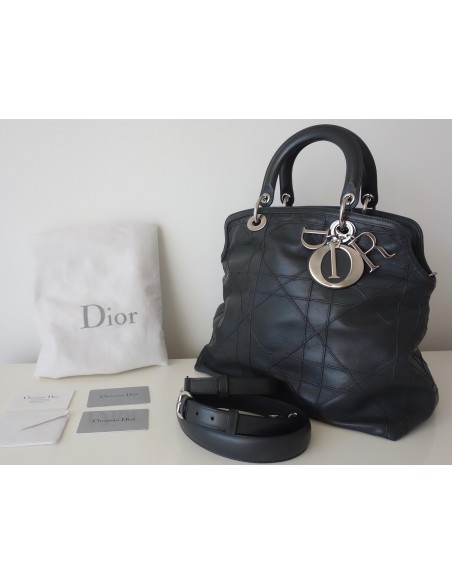 SAC DIOR GRANVILLE CUIR GRIS